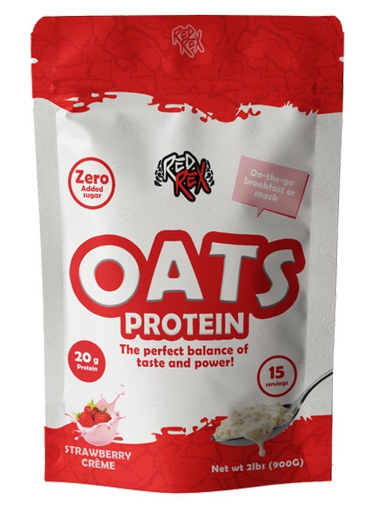 Red Rex Oats Strawberry Cream, 2 lb High Protein Oats with Organic Oats & Fiber, No Added Sugar